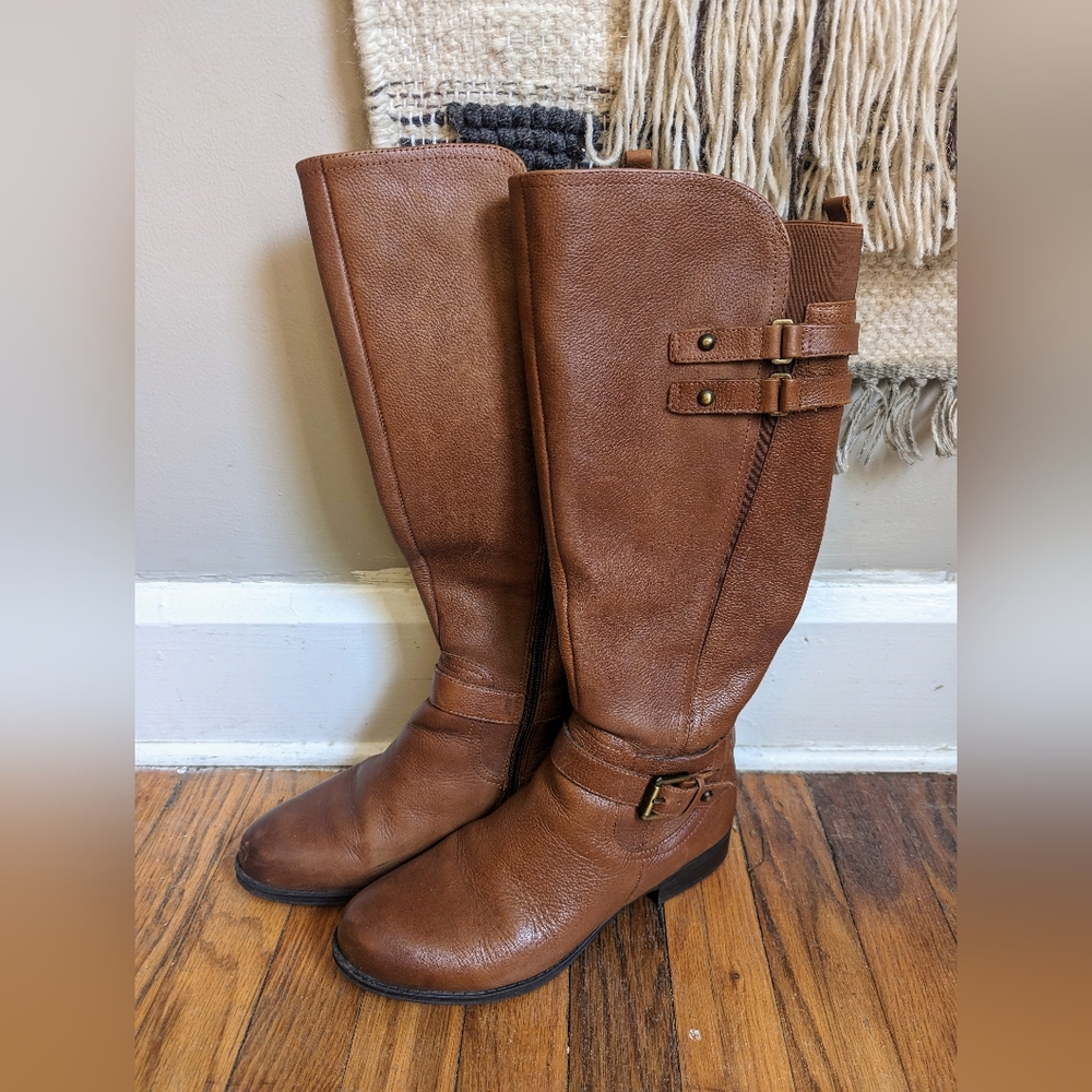 Naturalizer Jessie Tall Riding Boots brown leather 7.5